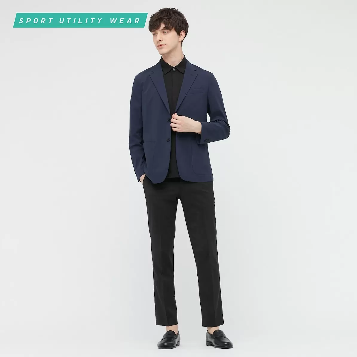 UNIQLO ユニクロ 感動パンツ ブラック ウールライク メンズ W85